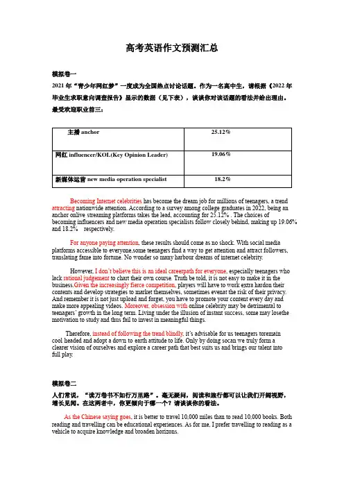 高考英语应用文写作专项2
