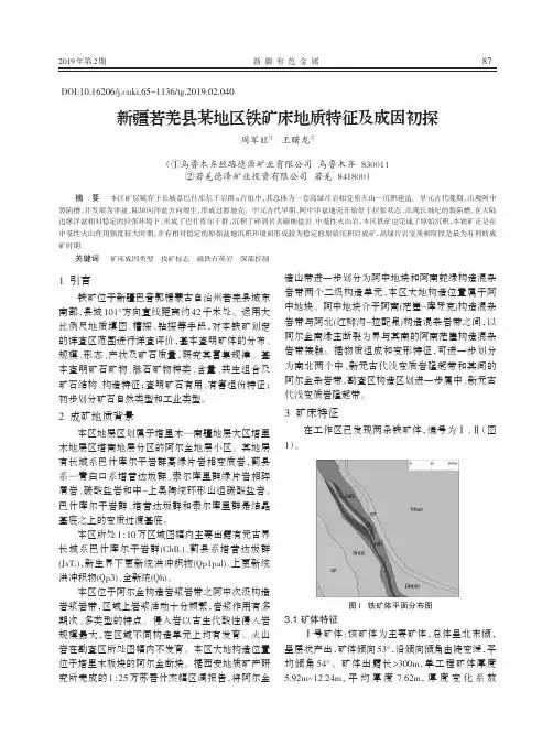 新疆若羌县某地区铁矿床地质特征及成因初探
