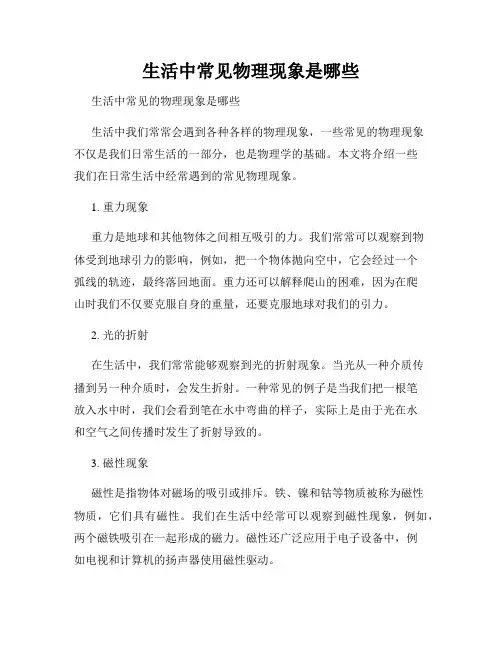 生活中常见物理现象是哪些
