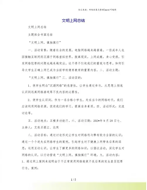 文明上网总结