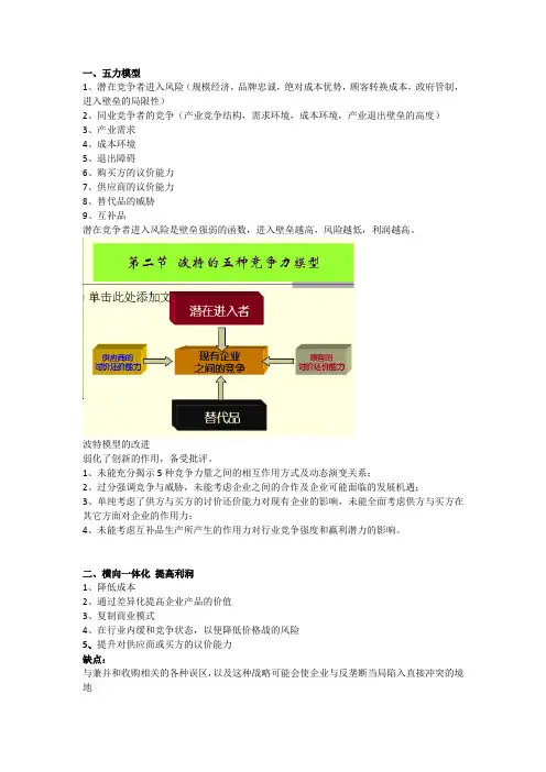 企业战略管理必考知识点