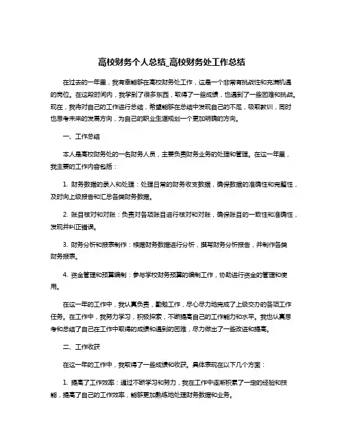 高校财务个人总结_高校财务处工作总结