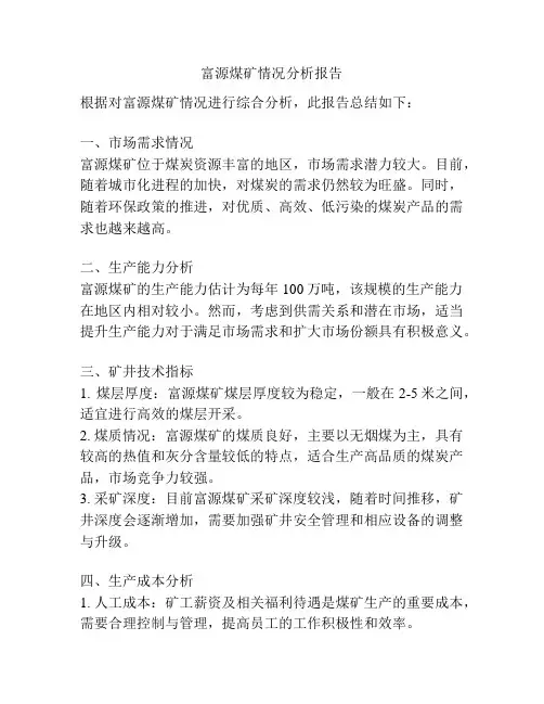 富源煤矿情况分析报告