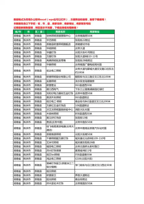 新版湖南省株洲市茶陵县灯饰工商企业公司名录名单黄页大全76家