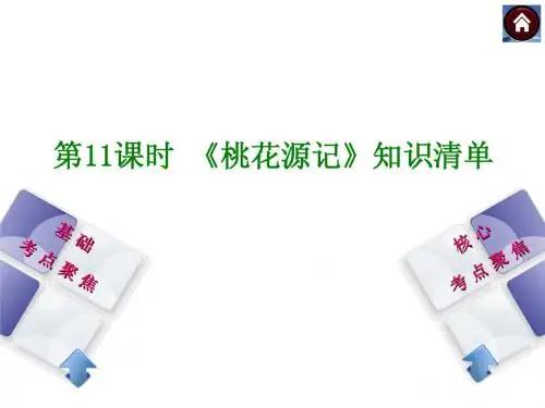 中考语文复习课件【第11课时】《桃花源记》知识清单(21页)