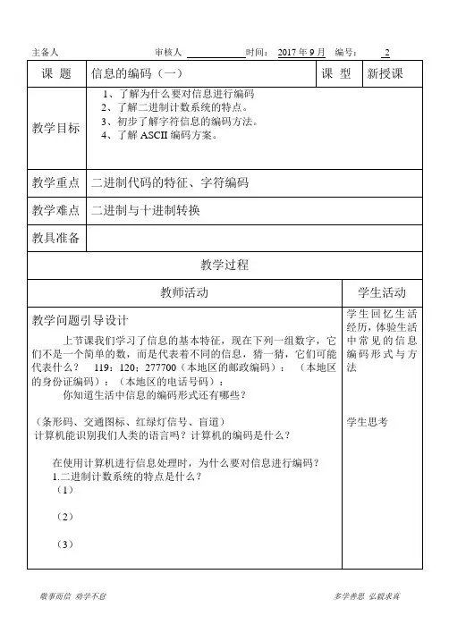 1.2信息的编码