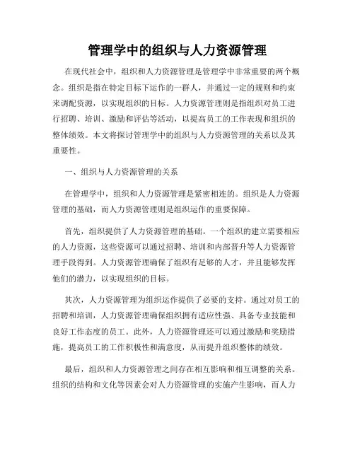 管理学中的组织与人力资源管理