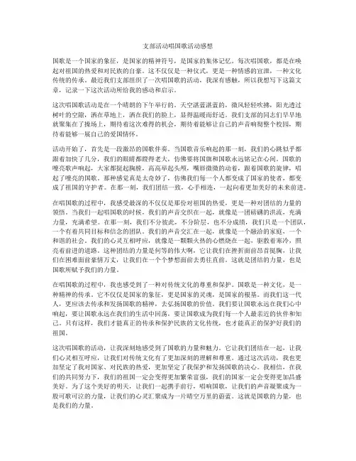 支部活动唱国歌活动感想