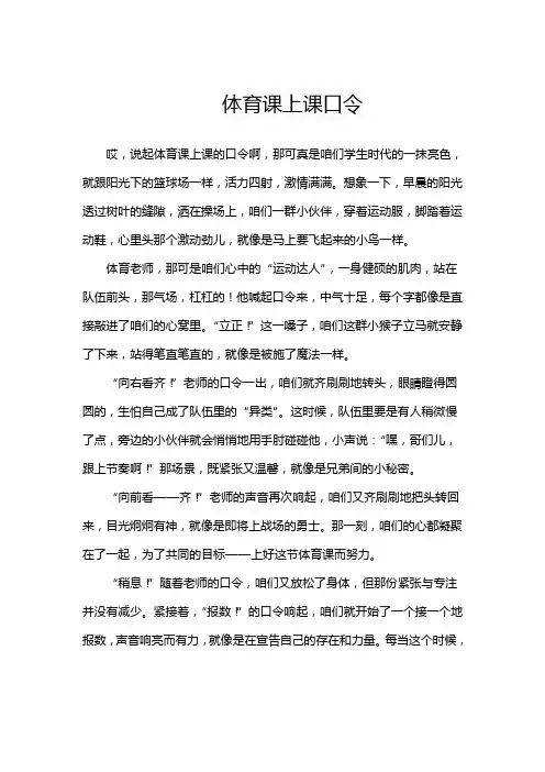 体育课上课口令