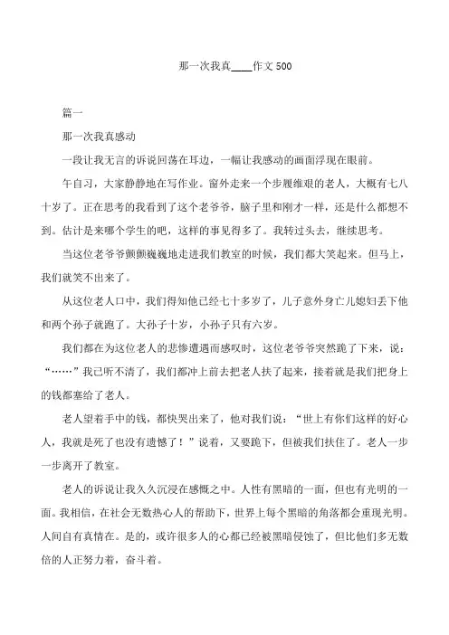 那一次我真____作文500