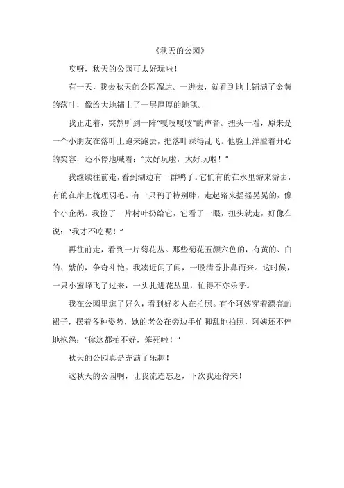 《秋天的公园》作文