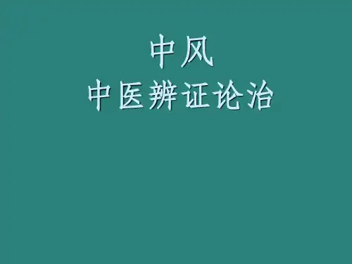 中风中医辨证论治