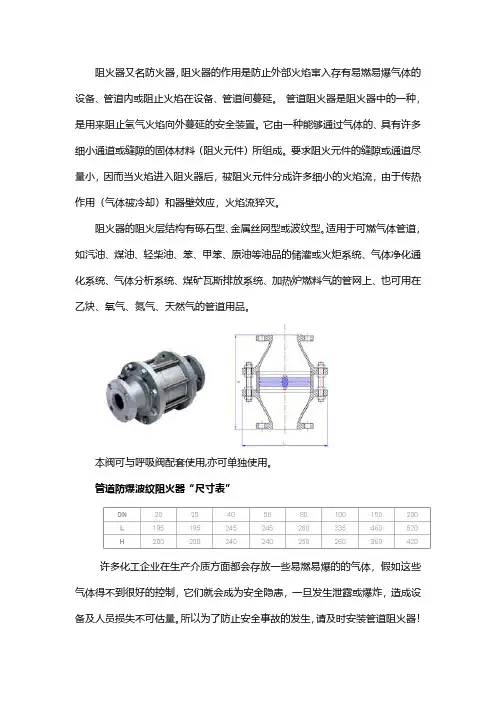 管道防爆波纹阻火器