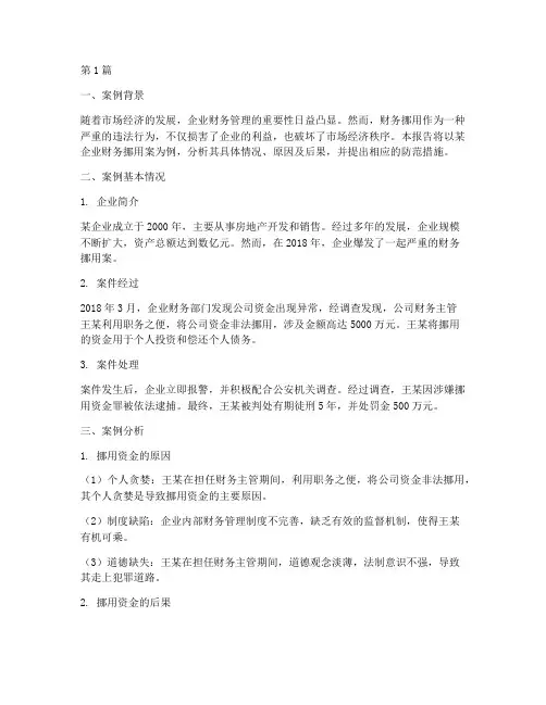 财务挪用案例分析报告(3篇)