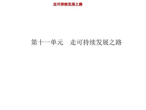 新高中地理高考第11单元 走可持续发展之路 课件
