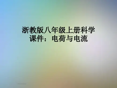 浙教版八年级上册科学课件：电荷与电流