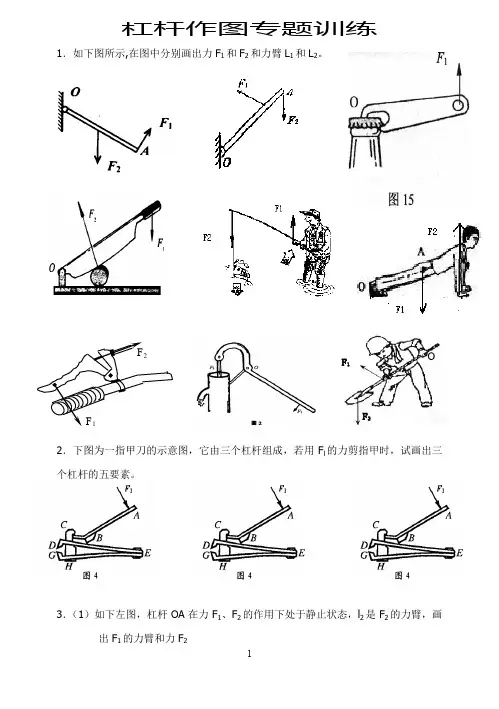 人教,八年级物理下+杠杆作图专题训练