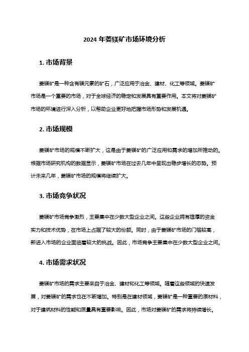 2024年菱镁矿市场环境分析