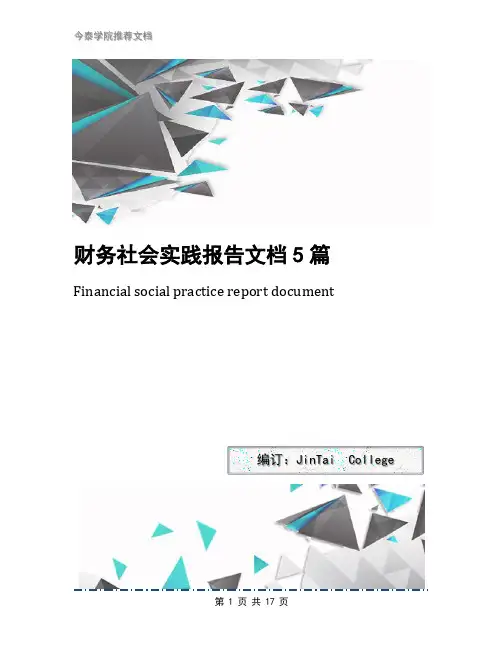 财务社会实践报告文档5篇