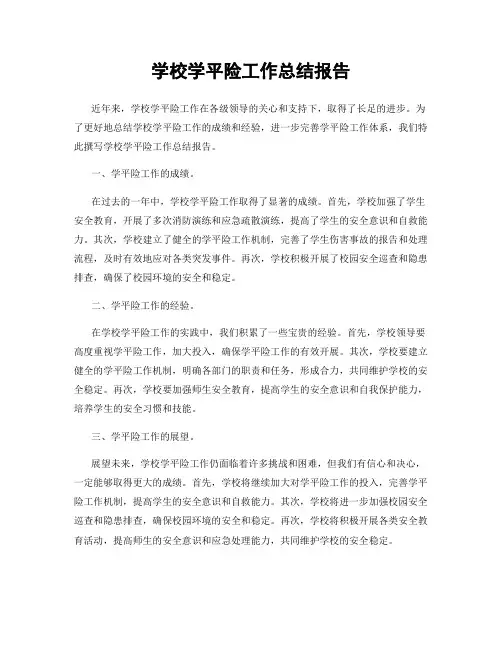 学校学平险工作总结报告