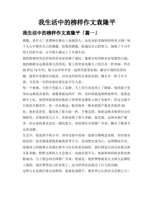 我生活中的榜样作文袁隆平
