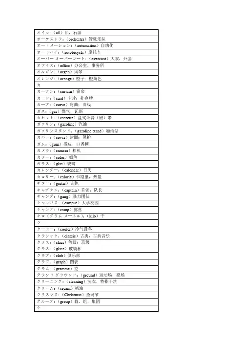 日语外来语词汇汇总 9