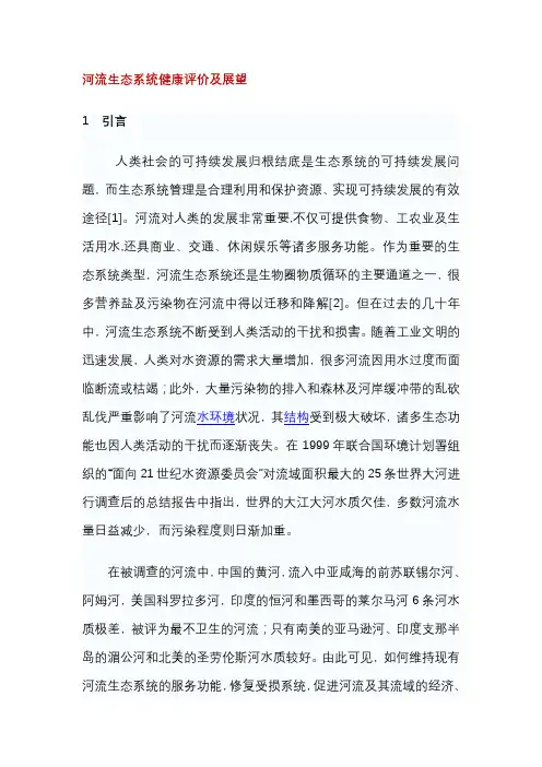 河流健康评估报告