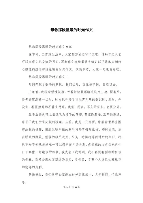 想念那段温暖的时光作文