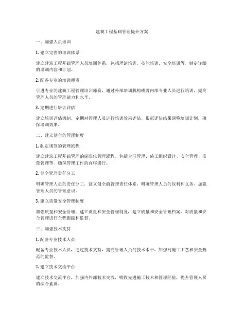建筑工程基础管理提升方案