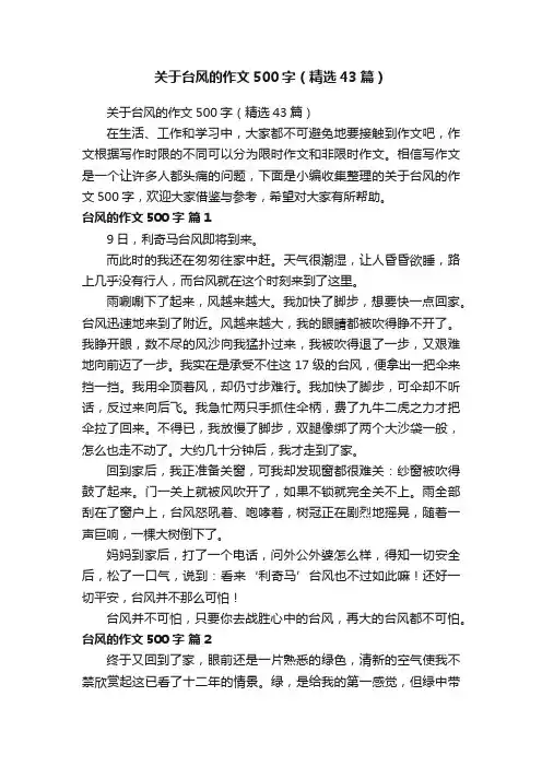 关于台风的作文500字（精选43篇）