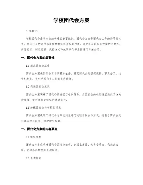 学校团代会方案