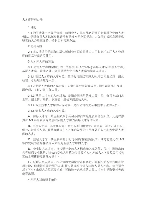 人才库管理办法