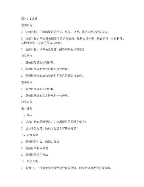 肠梗阻护理教案模板