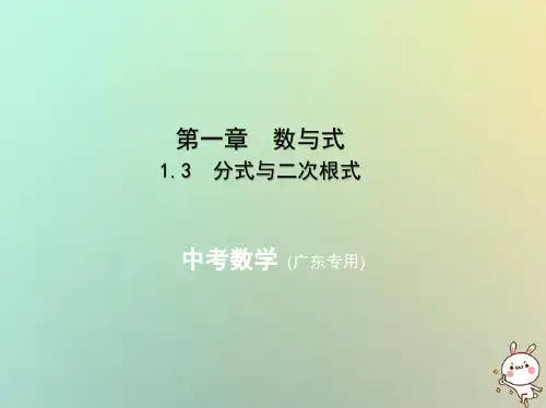 (广东专版)中考数学一轮复习 专题1 数与式 1.3 分式与二次根式(试卷部分)课件