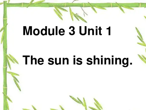 新外研版六年级英语下册Module 3 Unit 1 The sun is shining. 课件1