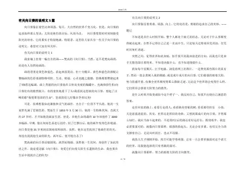 有关向日葵的说明文5篇