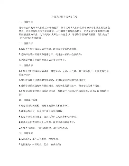 体育类项目计划书怎么写