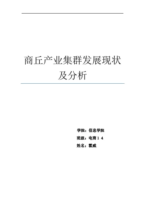 商丘产业集群发展现状及分析