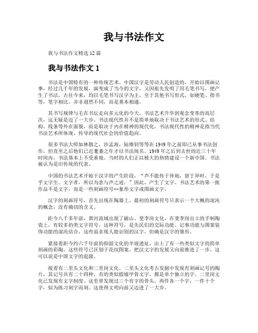 我与书法作文