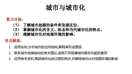 人教版高三地理一轮复习课件：地理专题 城市与城市化(共62张ppt)