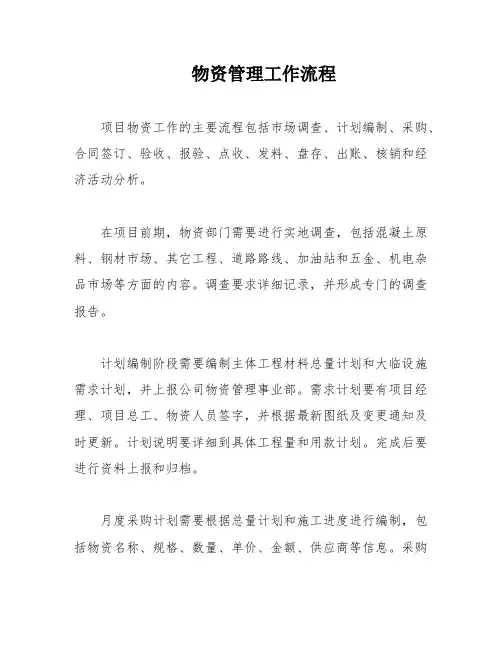 物资管理工作流程