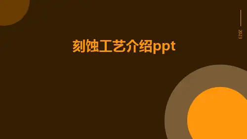 刻蚀工艺介绍ppt