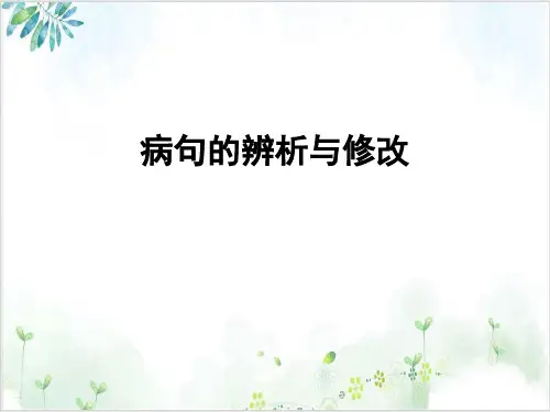 年中考病句的辨析与修改PPT精品课件