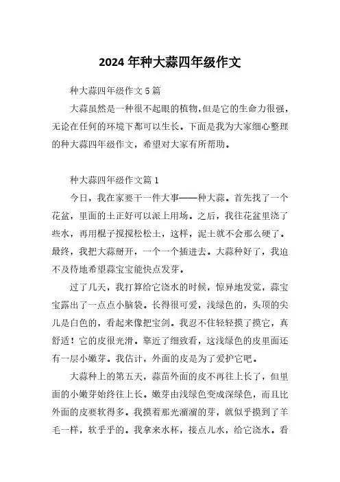 2024年种大蒜四年级作文