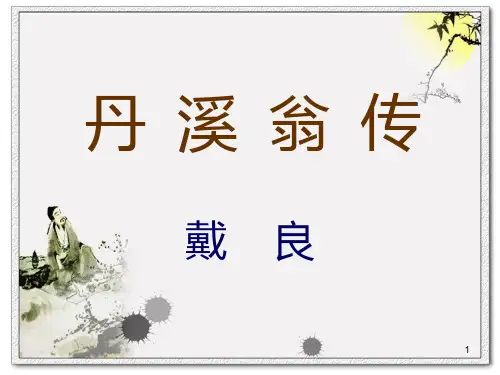 丹溪翁传-医古文名主编授学资料PPT课件