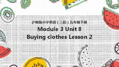 小学英语沪教版五年级下册《M3U8Buying clothes-第二课时》课件