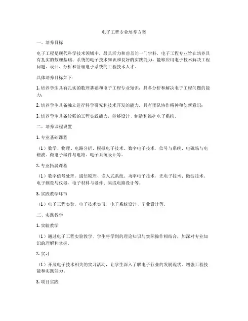 电子工程专业培养方案