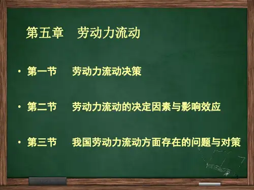 劳动经济学第5章 劳动力流动