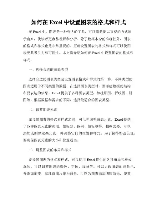 如何在Excel中设置图表的格式和样式