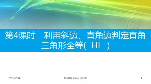 八年级数学上册第十二章全等三角形12.2三角形全等的判定第4课时利用斜边直角边判定直角三角形全等HL